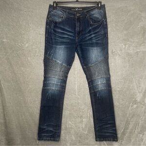 X-Ray Classic Stretch Distressed Moto Jeans Size 32x32